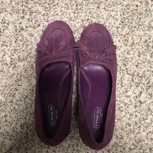 Coach  purple wedges with tassels